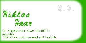 miklos haar business card